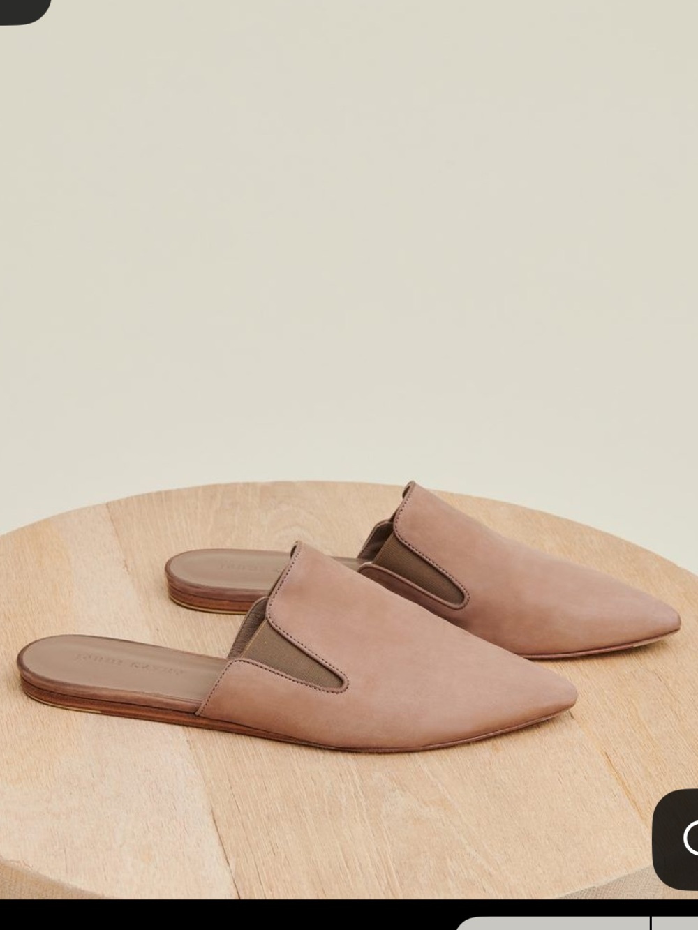 Jenni Kayne Camel Suede Pointed-Toe Mules NIB size 38